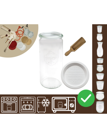 Słoiki WECK / plastikowe wieko, miarka słoik 1040ml 1l CYLINDER