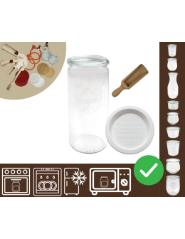 Słoiki WECK / plastikowe wieko, miarka słoik 1040ml 1l CYLINDER