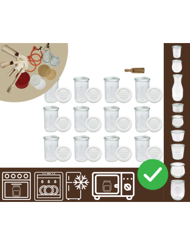 Słoiki WECK 12szt/ plastikowe wieko, miarka słoik 1050ml 1l MOLD