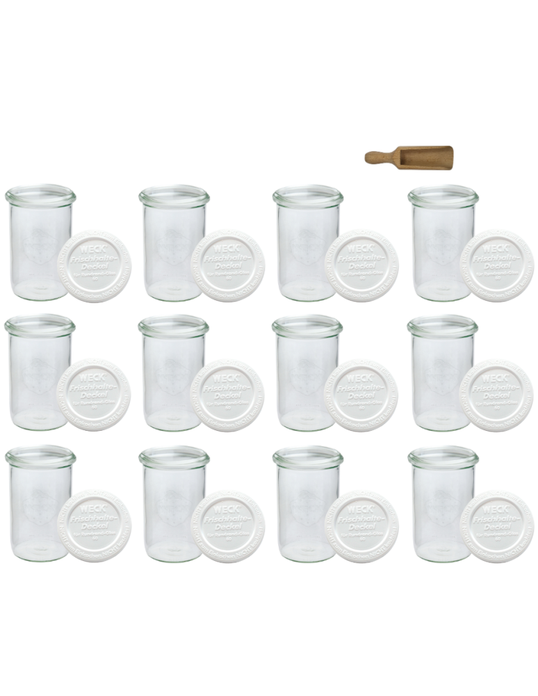 Słoiki i Dodatki - Słoiki WECK 12szt/ plastikowe wieko, miarka słoik 1050ml 1l MOLD - product b2b.wamar.biz 3