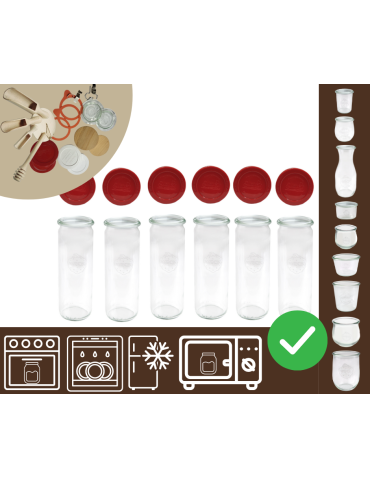 Słoiki WECK 6szt/ silikonowe wieko słoik 600ml CYLINDER