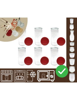 Słoiki WECK 6szt/ silikonowe wieko słoik 1040ml 1l CYLINDER