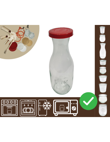 Słoiki WECK / silikonowe wieko KARAFKA 1l 1062ml BUTELKA