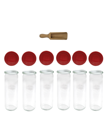 Słoiki i Dodatki - Słoiki WECK 6szt/ silikonowe wieko, miarka słoik 600ml CYLINDER - product 3