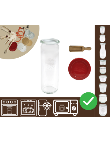 Słoiki WECK / silikonowe wieko, miarka słoik 600ml CYLINDER