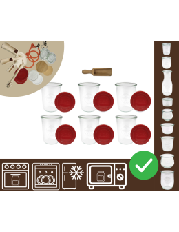 Słoiki WECK 6szt/ silikonowe wieko, miarka słoik 850ml MOLD