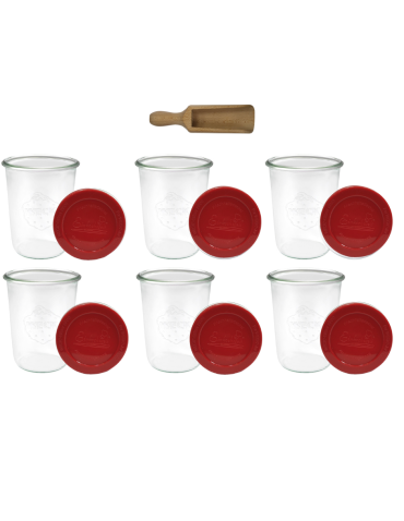 Słoiki i Dodatki - Słoiki WECK 6szt/ silikonowe wieko, miarka słoik 850ml MOLD - product 3