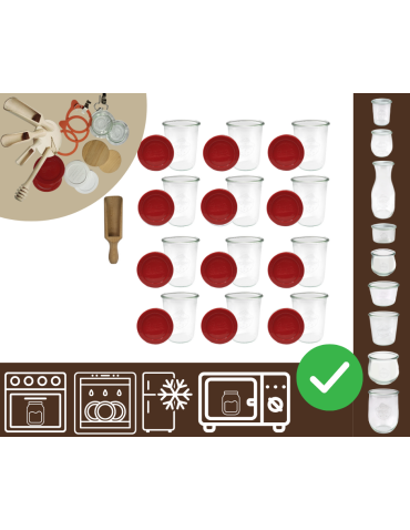 Słoiki WECK 12szt/ silikonowe wieko, miarka słoik 850ml MOLD