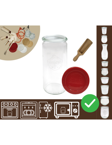 Słoiki WECK / silikonowe wieko, miarka słoik 1040ml 1l CYLINDER