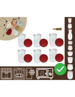 Słoiki WECK 6szt/ silikonowe wieko, miarka słoik 1050ml 1l MOLD