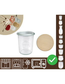 Słoiki WECK / drewniane wieko słoik 160ml MOLD