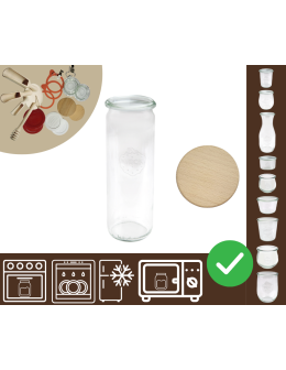 Słoiki WECK / drewniane wieko słoik 600ml CYLINDER