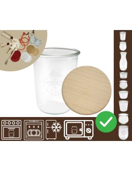 Słoiki WECK / drewniane wieko słoik 850ml MOLD