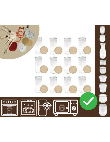 Słoiki WECK 12szt/ drewniane wieko słoik 1040ml 1l CYLINDER