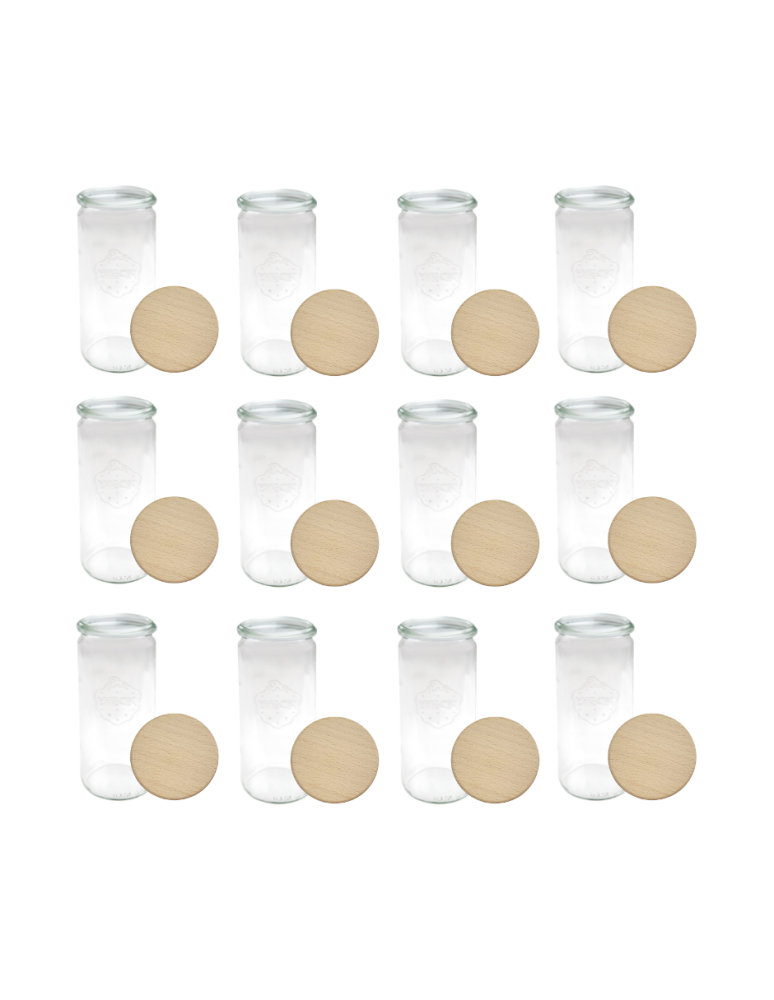 Słoiki i Dodatki - Słoiki WECK 12szt/ drewniane wieko słoik 1040ml 1l CYLINDER - product b2b.wamar.biz 3