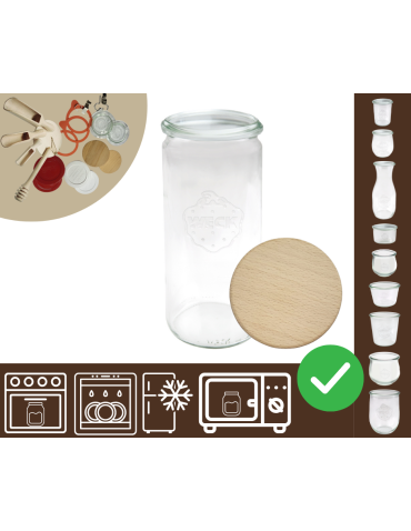 Słoiki WECK / drewniane wieko słoik 1040ml 1l CYLINDER