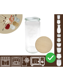 Słoiki WECK / drewniane wieko słoik 1040ml 1l CYLINDER
