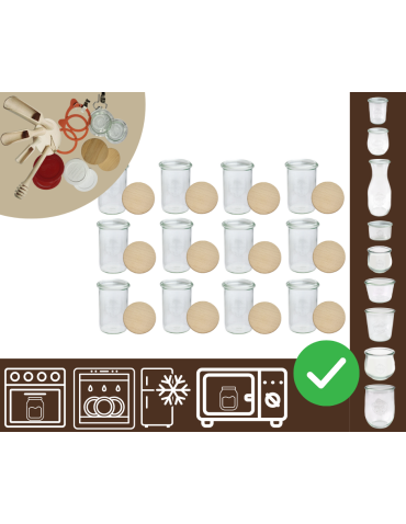Słoiki WECK 12szt/ drewniane wieko słoik 1050ml 1l MOLD
