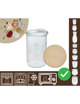 Słoiki WECK / drewniane wieko słoik 1050ml 1l MOLD