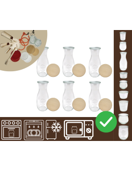 Słoiki WECK 6szt/ drewniane wieko KARAFKA 1l 1062ml BUTELKA