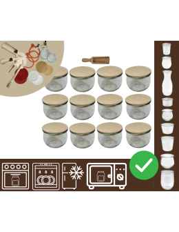 Słoiki WECK 12szt/ drewniane wieko, miarka słoik 580ml TULIP