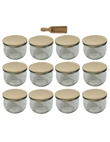 Słoiki i Dodatki - Słoiki WECK 12szt/ drewniane wieko, miarka słoik 580ml TULIP - product 3