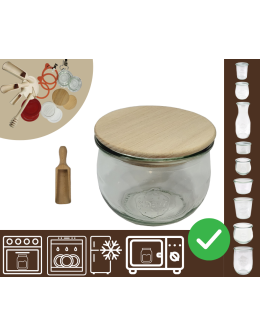 Słoiki WECK / drewniane wieko, miarka słoik 580ml TULIP