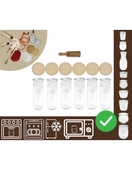 Słoiki WECK 6szt/ drewniane wieko, miarka słoik 600ml CYLINDER