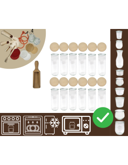 Słoiki WECK 12szt/ drewniane wieko, miarka słoik 600ml CYLINDER