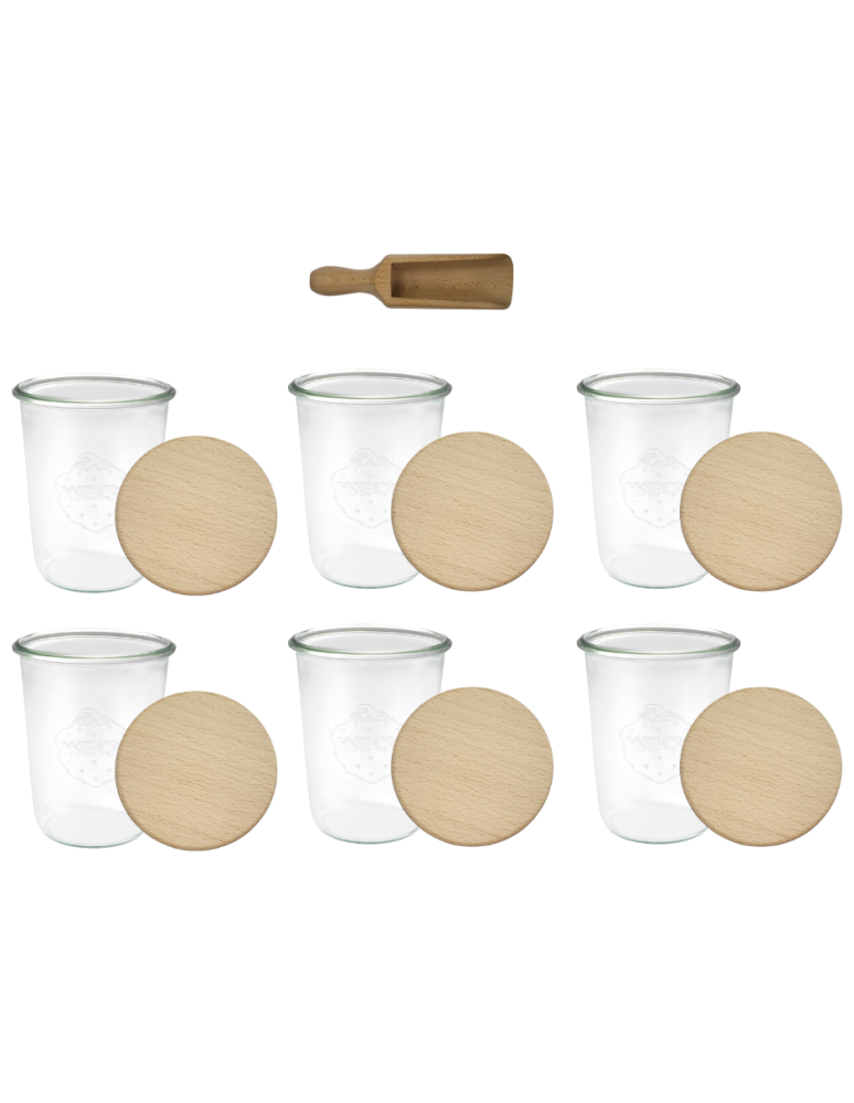 Słoiki i Dodatki - Słoiki WECK 6szt/ drewniane wieko, miarka słoik 850ml MOLD - product b2b.wamar.biz 3