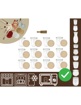 Słoiki WECK 12szt/ drewniane wieko, miarka słoik 850ml MOLD