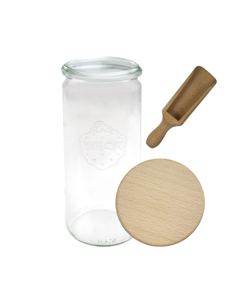 Słoiki i Dodatki - Słoiki WECK / drewniane wieko, miarka słoik 1040ml 1l CYLINDER - product b2b.wamar.biz 3