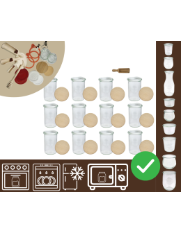 Słoiki WECK 12szt/ drewniane wieko, miarka słoik 1050ml 1l MOLD