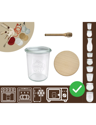 Słoiki WECK / drewniane wieko, nabierak słoik 160ml MOLD