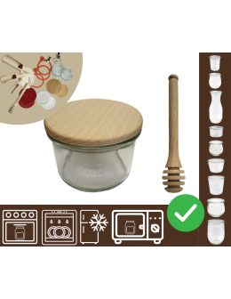 Słoiki WECK / drewniane wieko, nabierak słoik 200ml MOLD