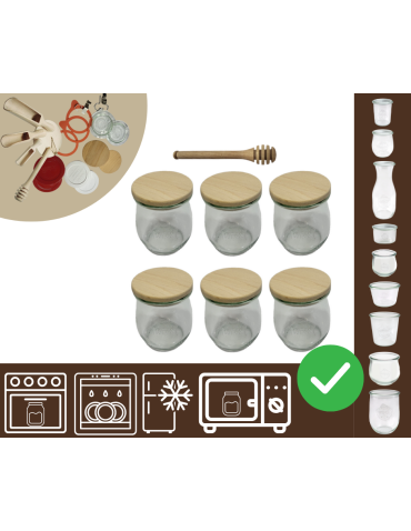 Słoiki WECK 6szt/ drewniane wieko, nabierak słoik 220ml TULIP