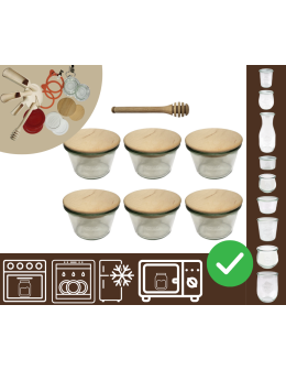 Słoiki WECK 6szt/ drewniane wieko, nabierak słoik 370ml MOLD