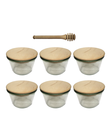Słoiki i Dodatki - Słoiki WECK 6szt/ drewniane wieko, nabierak słoik 370ml MOLD - product 3