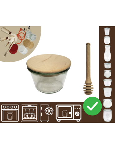 Słoiki WECK / drewniane wieko, nabierak słoik 370ml MOLD