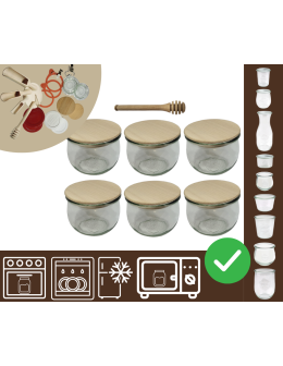 Słoiki WECK 6szt/ drewniane wieko, nabierak słoik 580ml TULIP