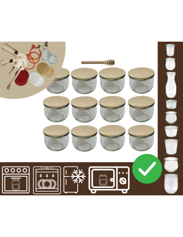 Słoiki WECK 12szt/ drewniane wieko, nabierak słoik 580ml TULIP