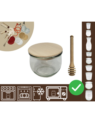 Słoiki WECK / drewniane wieko, nabierak słoik 580ml TULIP