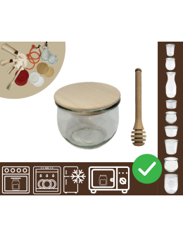 Słoiki WECK / drewniane wieko, nabierak słoik 580ml TULIP