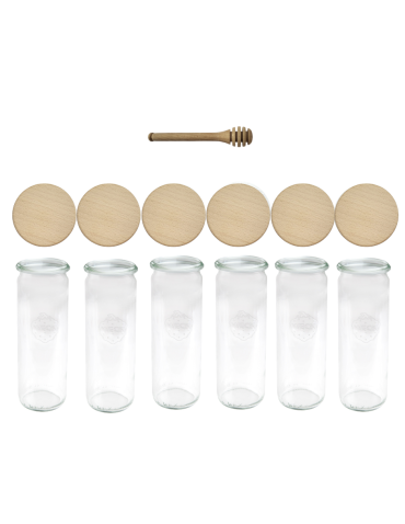 Słoiki i Dodatki - Słoiki WECK 6szt/ drewniane wieko, nabierak słoik 600ml CYLINDER - product 3