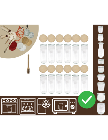Słoiki WECK 12szt/ drewniane wieko, nabierak słoik 600ml CYLINDER