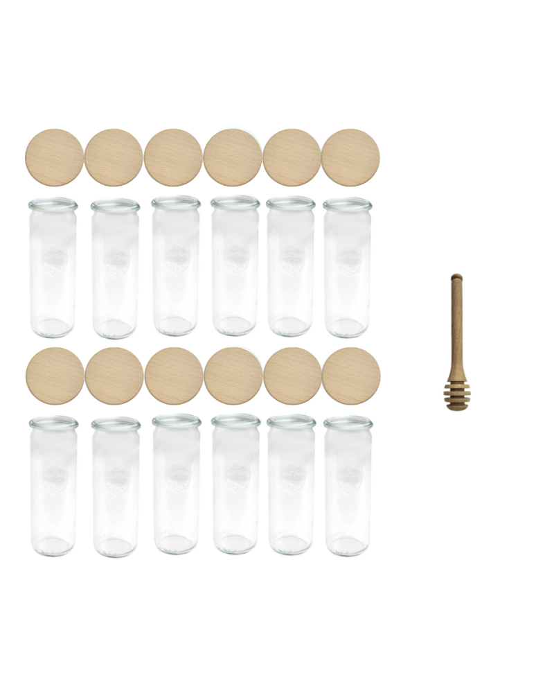 Słoiki i Dodatki - Słoiki WECK 12szt/ drewniane wieko, nabierak słoik 600ml CYLINDER - product b2b.wamar.biz 3