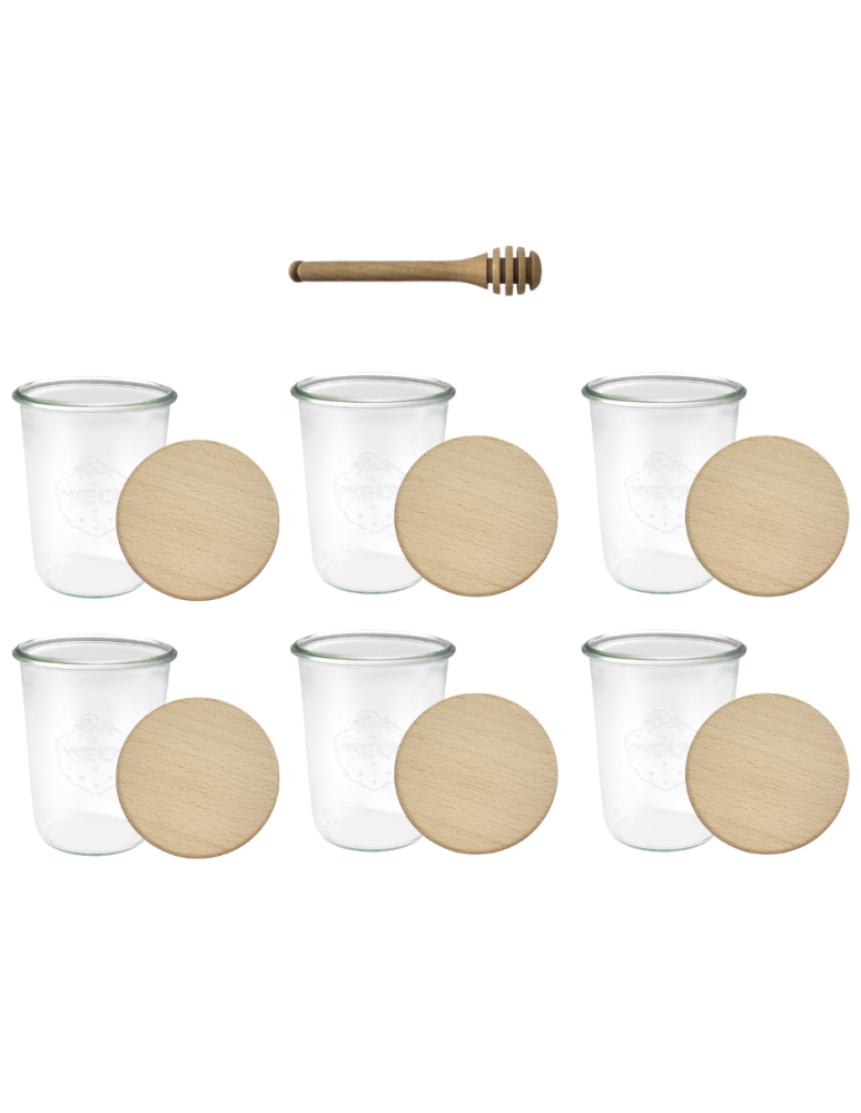 Słoiki i Dodatki - Słoiki WECK 6szt/ drewniane wieko, nabierak słoik 850ml MOLD - product b2b.wamar.biz 3
