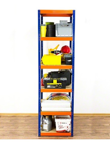 Regały Magazynowe - Regał Helios 213x75x60 cm 6 półek/275kg Biało-Pomarańczowy - product 3