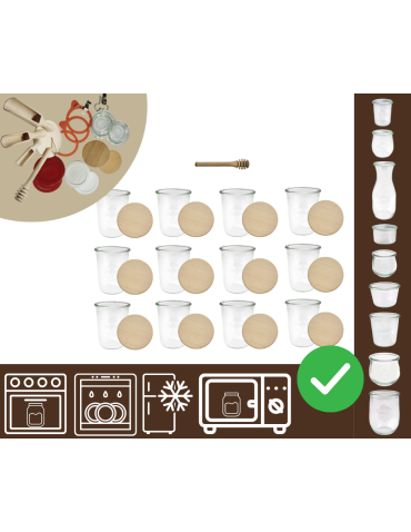 Słoiki WECK 12szt/ drewniane wieko, nabierak słoik 850ml MOLD