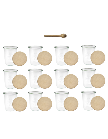 Słoiki i Dodatki - Słoiki WECK 12szt/ drewniane wieko, nabierak słoik 850ml MOLD - product 3